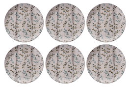 Hermia Turquoise Leaf Juego de 6 Platos de Postre de Porcelana